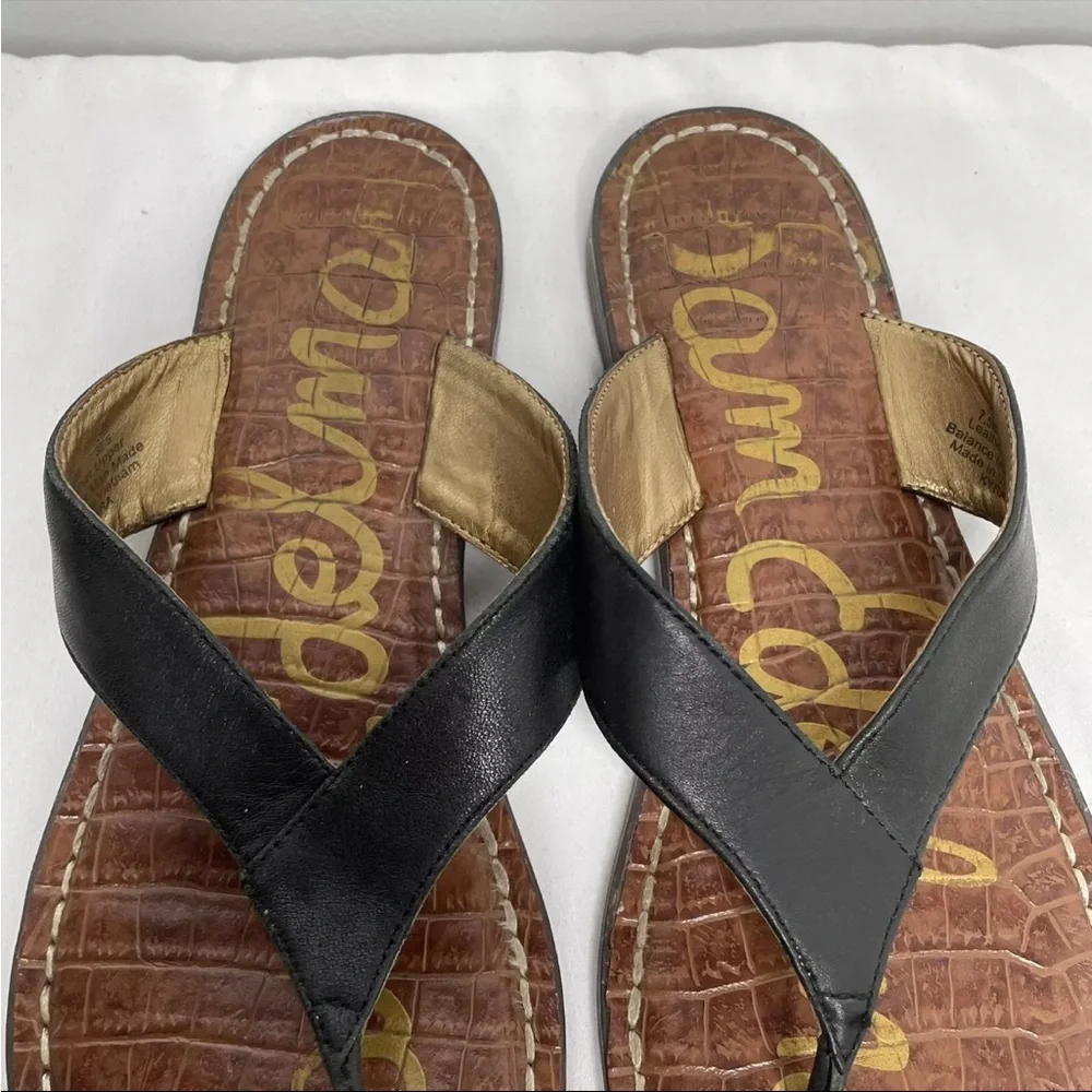 Sam Edelman Womens Kyra Black Leather Sandals Size 7.5